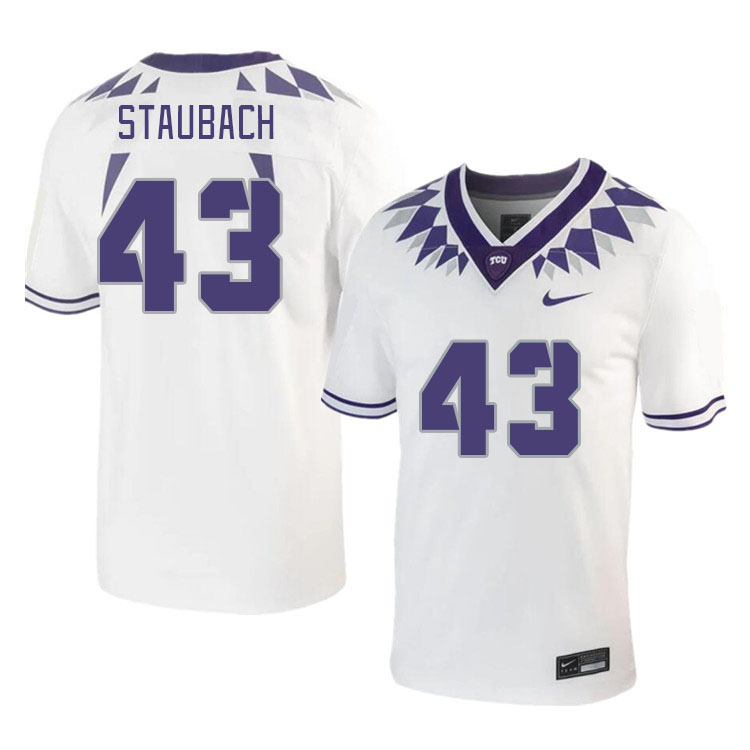 Men #43 Joe Staubach TCU Horned Frogs 2023 College Footbal Jerseys Stitched-White